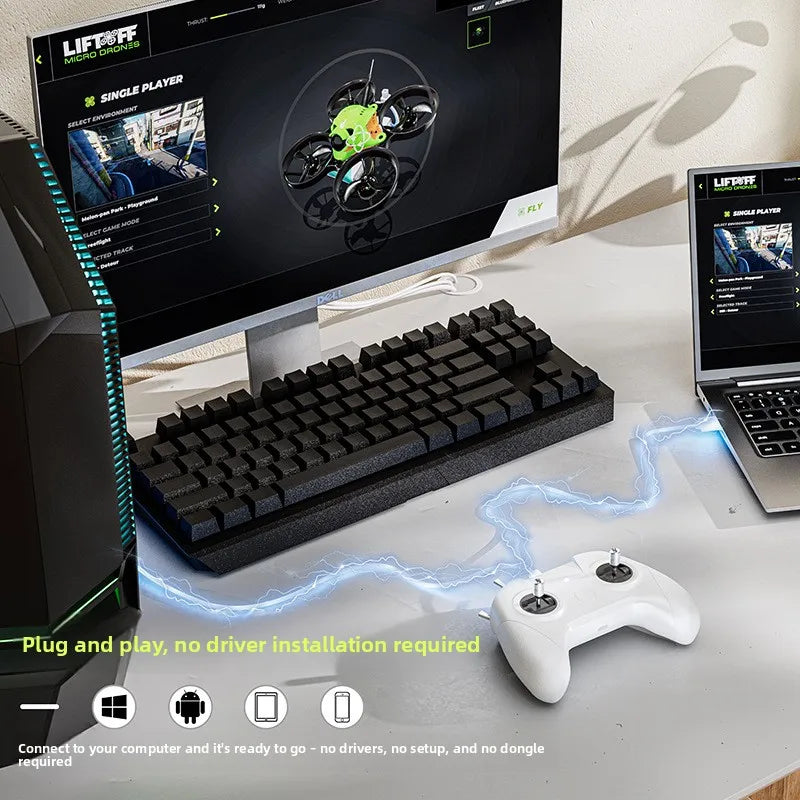 Drone Training Simulator Game Controller for DRL/DCL/LIFTOFF/UNCRASHED/TryPFPV/Freerider - Remote Control Flight Simulator